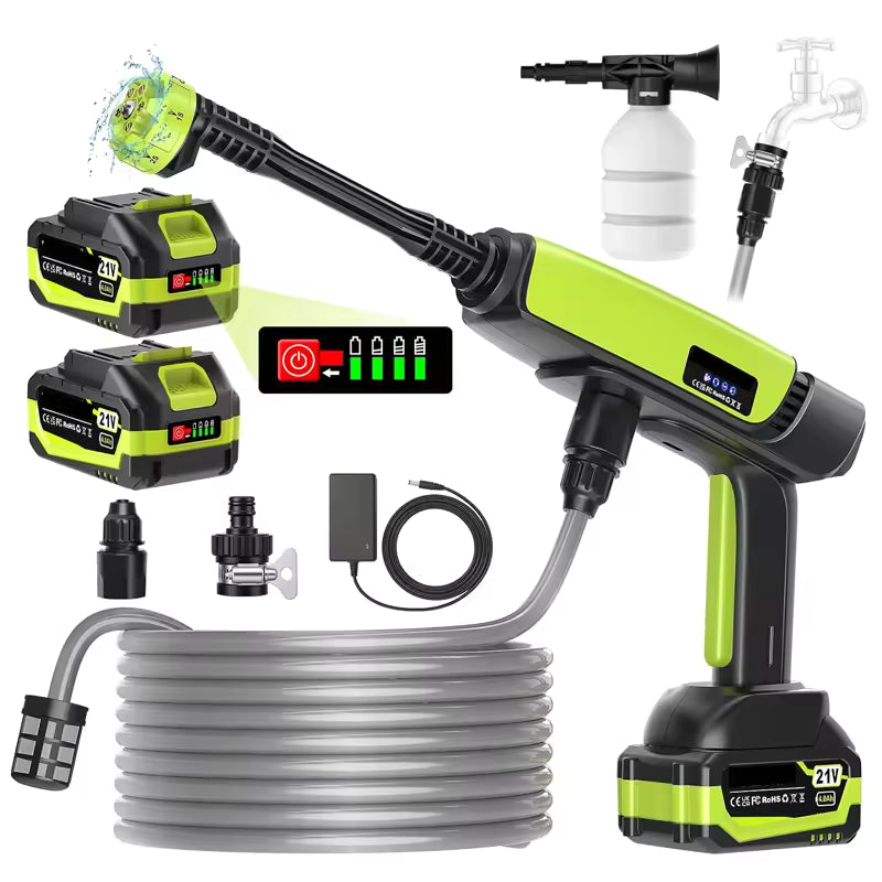 KABIHULA 21V Cordless Pressure Washer, with 2 x 4.0Ah Batteries